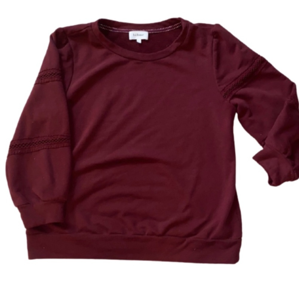 bohme Burgundy Long Sleeve Pullover Top
